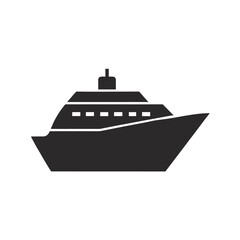 Obraz premium Simple cruise ship silhouette vector clean maritime travel illustration for stock use