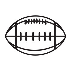 A black and white outline drawing of an American football.