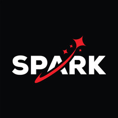 creative spark logo design, word mark spark graphic vector