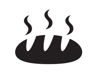 Bread Loaf Icon – Steaming Fresh Bread Icon, Bakery Symbol.