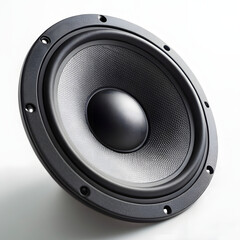Speaker isolated on white background, a device for audio reproduction