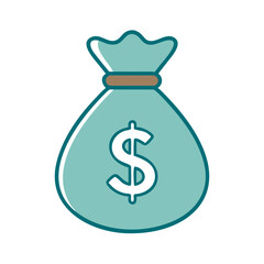 Money Bag with Dollar Symbol Icon for Web and Graphic Design