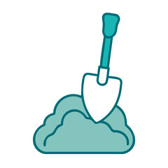 Shovel with Soil Planting or Digging Icon for Web and Graphic Design