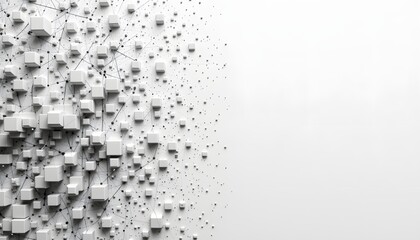 Obraz premium Dynamic Abstract Composition of Monochrome Geometric Shapes on a White Background