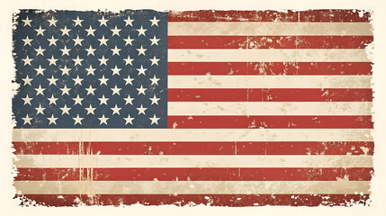Grunge american flag with stars and stripes for independence day
