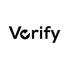 simple verify typography text logo design