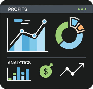 Modern financial data visualization icon with chart elements