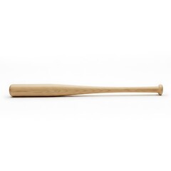 Obraz premium A simple wooden baseball bat on a white background
