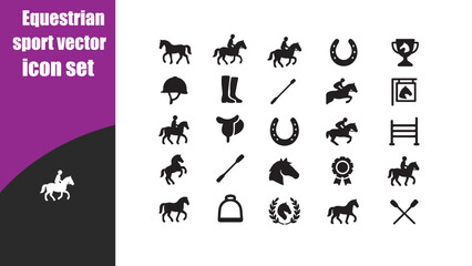 Equestrian sport  icon set