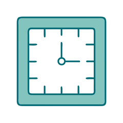 Square Wall Clock Icon for Web and Graphic Design