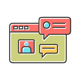 Graphic image of a chat window and messaging bubbles