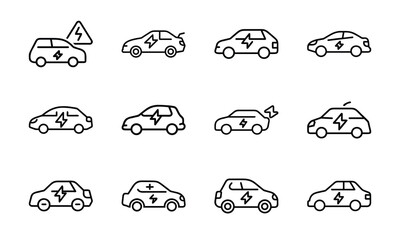 Obraz premium Medical and Vehicle Insurance Line Icons – Health, Auto, Life, and Safety Protection Outline Vector Icon Set for Insurance, Hospital, and Business Design