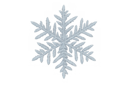 Snowflake vector illustration showcasing delicate ice crystal shape, winter weather, and frosty cold season concept on transparent background