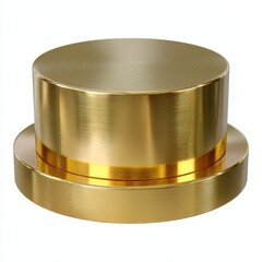 Gold Cylindrical Object with Raised Ring Detail cylinder