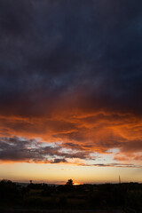 Dramatic Sunset with Vibrant Clouds