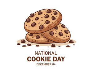 National Cookie Day poster with yummy freshly chocolate chip cookies.