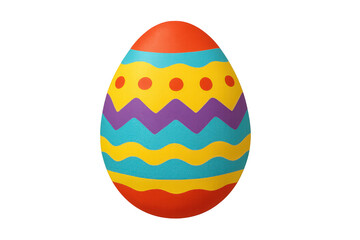 Colorful easter egg decorating a festive spring celebration, symbolizing new life and holiday joy with transparent background