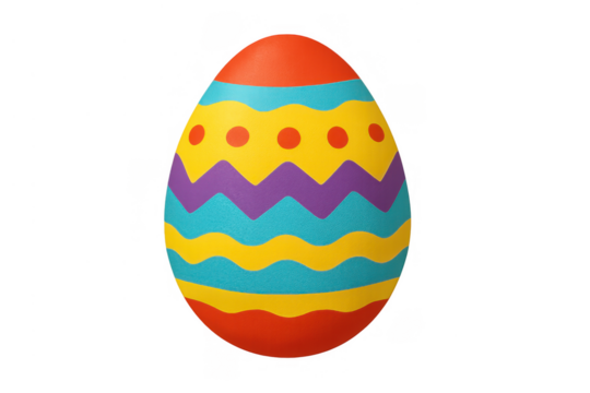 Colorful easter egg decorating a festive spring celebration, symbolizing new life and holiday joy with transparent background