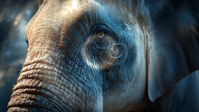 Wildlife Close-Up Showing Elephant&rsquo;s Eye and Wrinkles