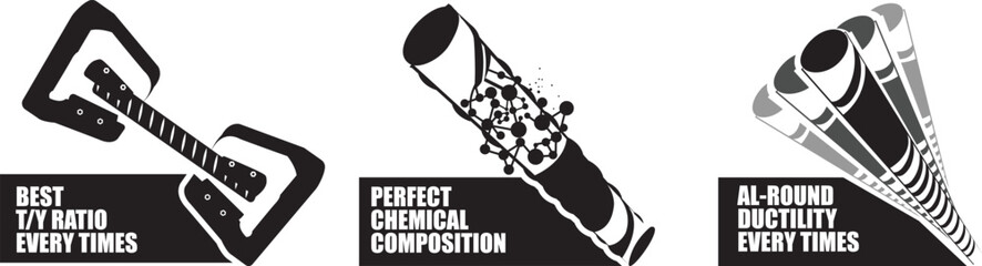 Steel Quality and Strength Illustration Icons