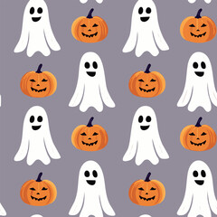 Geometric Ghost Pattern
Seamless minimalist geometric pattern of ghosts and pumpkins