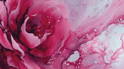 Obraz premium Abstract watercolor flower painting vibrant red pink color transparent background