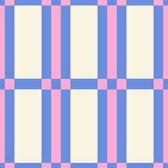 Geometric checkered seamless pattern. Vector flat simple gingham background for textile, fabric, scrapbooking, etc.