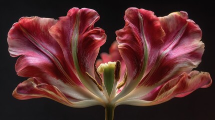 Fototapeta premium Elegant tulip bloom with detailed petals and transparent background