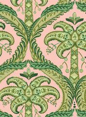 summer tropical garden floral leaves illustration background seamless pattern repeat print textile fabric vector artwork © Sketch