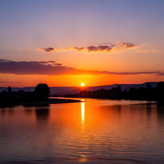 Fototapeta premium Sunset Over Water