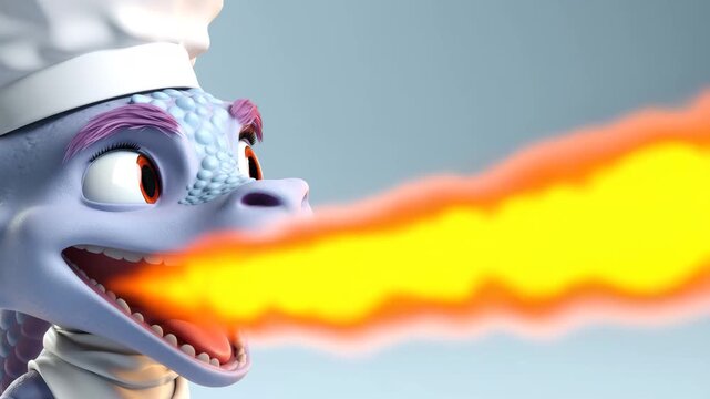 Dragon Cook Spitting Flames
