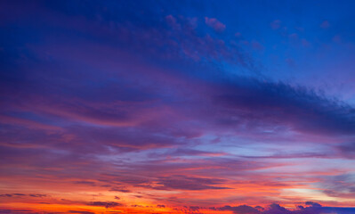 After sunset sky,Clouds at sunset after a summer storm,Beautiful dramatic scenic after sunset sky background after sunset