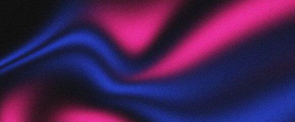 Dark pink blue black glowing grainy texture gradient background, modern abstract noise effect banner poster cover design
