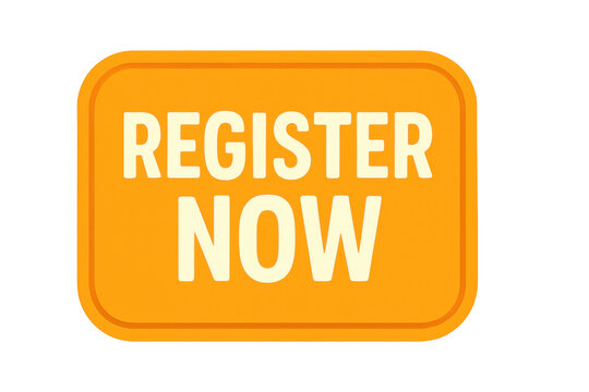 Register now button for web design, online subscription, joining membership, or app account sign up