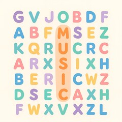 Word Search Puzzle &ldquo;MUSIC&rdquo;
