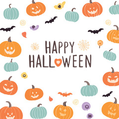 Minimal Happy Halloween
Clean flat Happy Halloween text with simple illustrations