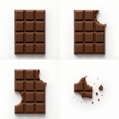 Realistic Chocolate Bar Bites Sequence