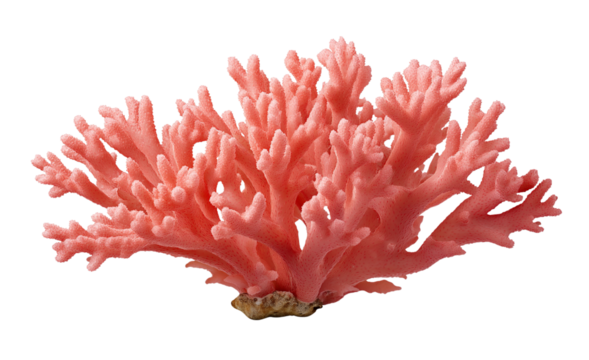 Pink branching coral on white isolated on a transparent background