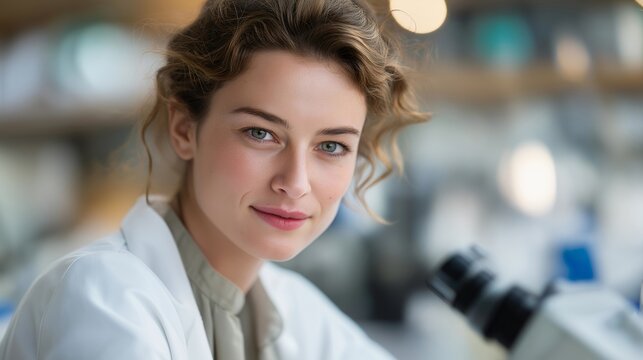 Research team developing new biodegradable materials using AI simulations, emotion of determination visible, representing clean chemistry, eco manufacturing, and sustainability technology.