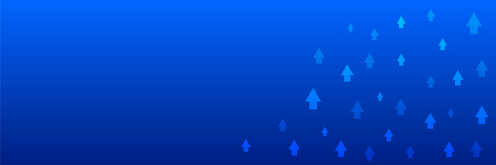 Obraz premium Blue Stock Market Background with Up Arrow. Financial Growth Concept. Vector Illustration