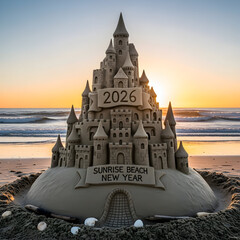 Sandcastle Beach Sunset Scenery