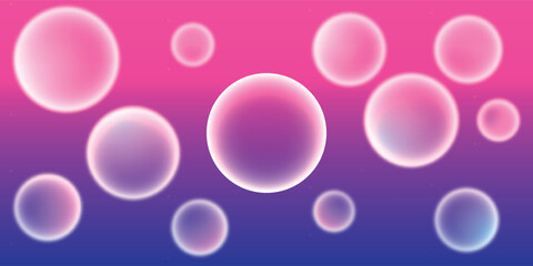 Translucent Spheres Floating on a Gradient Background.