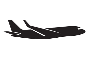 Airplane silhouette simple travel and aviation icon illustration
