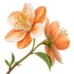 orange lily isolated on white background