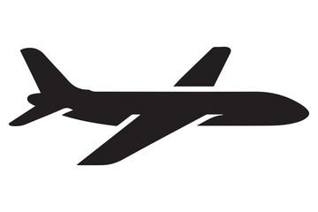 Airplane silhouette simple travel and aviation icon illustration
