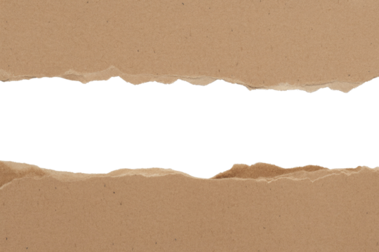 Brown textured ripped paper borders a green space, offering a natural, rustic background for text or creative design elements. background removed