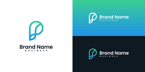 Minimalist Letter P logo design template