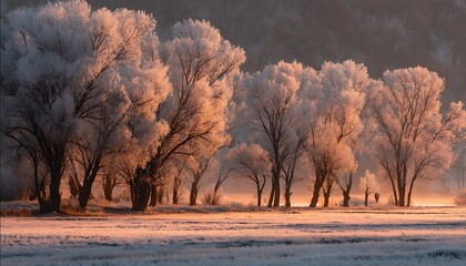 sunset in the forest