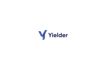 Letter Y purple color ribbon like technological logo 