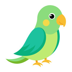 Fototapeta premium Parakeet cartoon object on a white background vector illustration